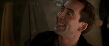 Nicolas Cage en Contracara. La escena donde se droga. 